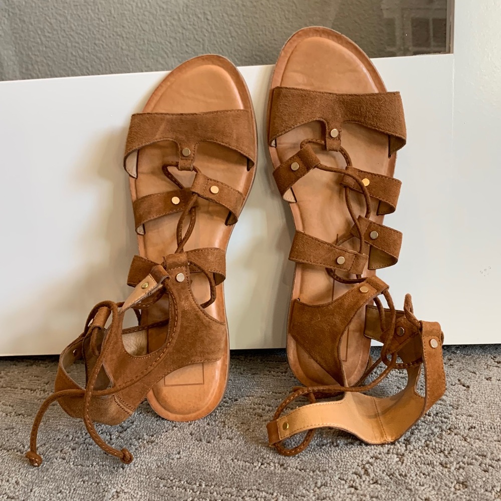 Dolce Vita, tan, lace up, gladiator sandals